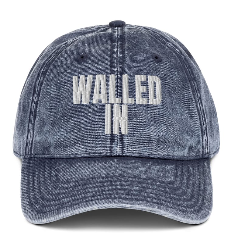 WALLED IN wordmark cap, navy