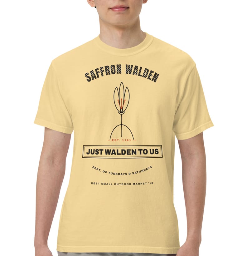 JUST WALDEN tee in butter, worn